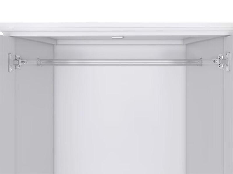 Armoire Wardrobe Closet Wooden with 3 Doors, Hanging Rods, 2 Drawers, Storage Cabinet and Mirror Large Capacity Large Wardrobe Closet for Bedroom, White