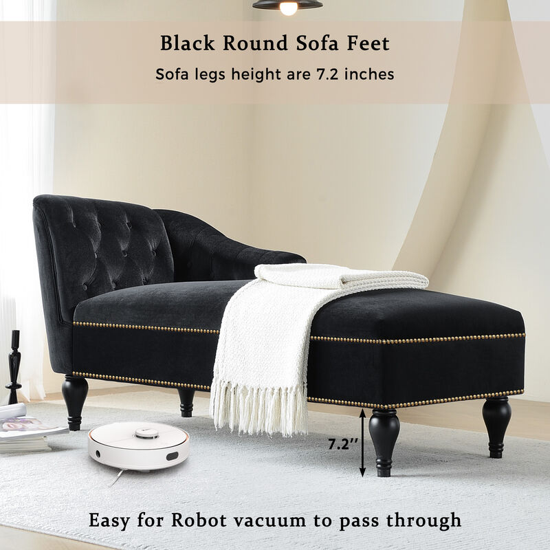 Velvet Chaise Lounge Sleeper Sofa