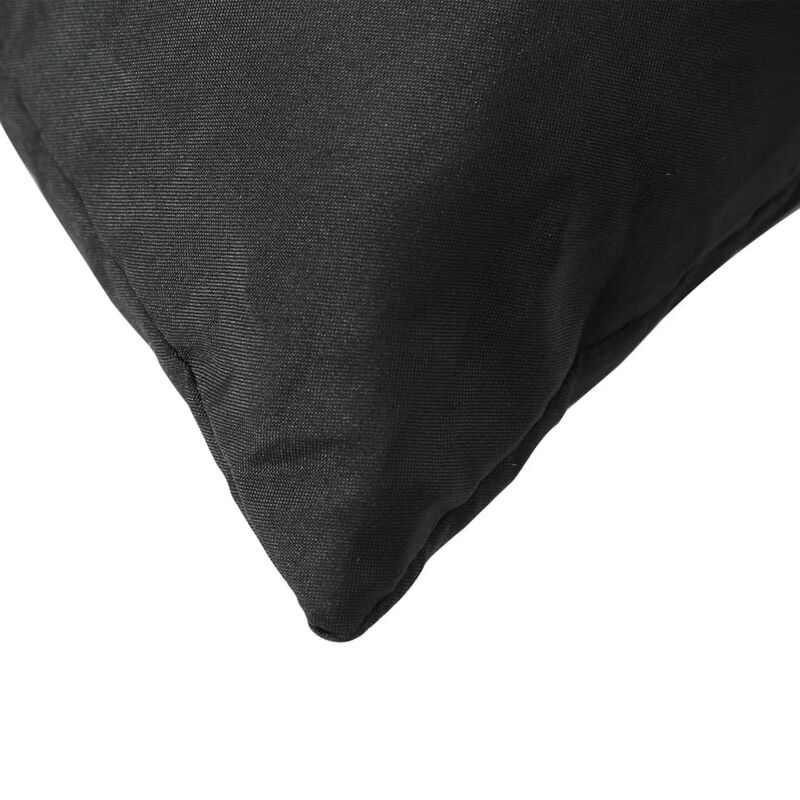 Paom 3pc Outdoor Pallet Cushion Set, Plush Patio Black Oxford Fabric - Benzara