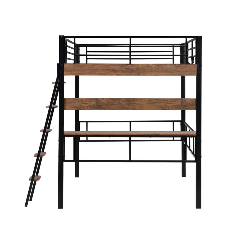Merax Metal Frame Loft Bed with Desk  and Ladder