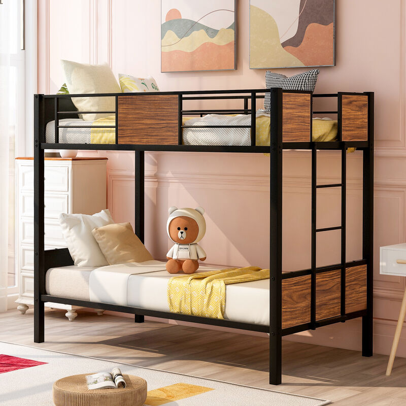 Merax Steel Frame Bunk Bed with Safety Rail