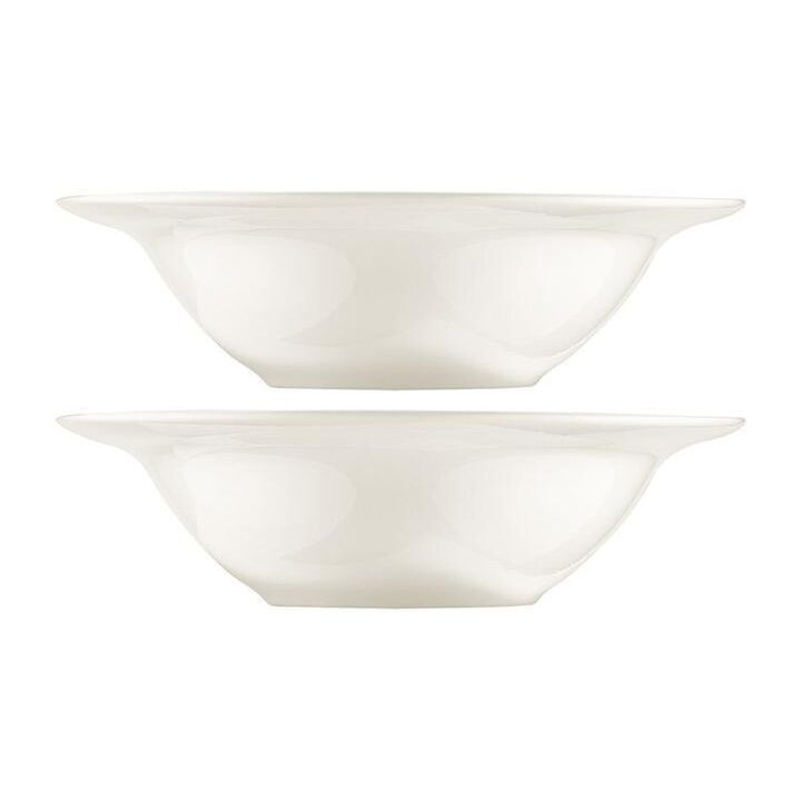 Gourmet dia.9" h:2.5" 24 oz. Round Warm White Porcelain Bowl (Set of 2)