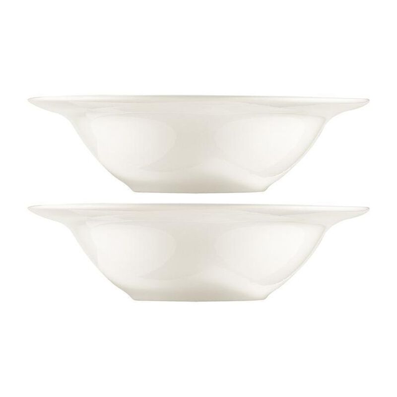 Gourmet dia.9" h:2.5" 24 oz. Round Warm White Porcelain Bowl (Set of 2)