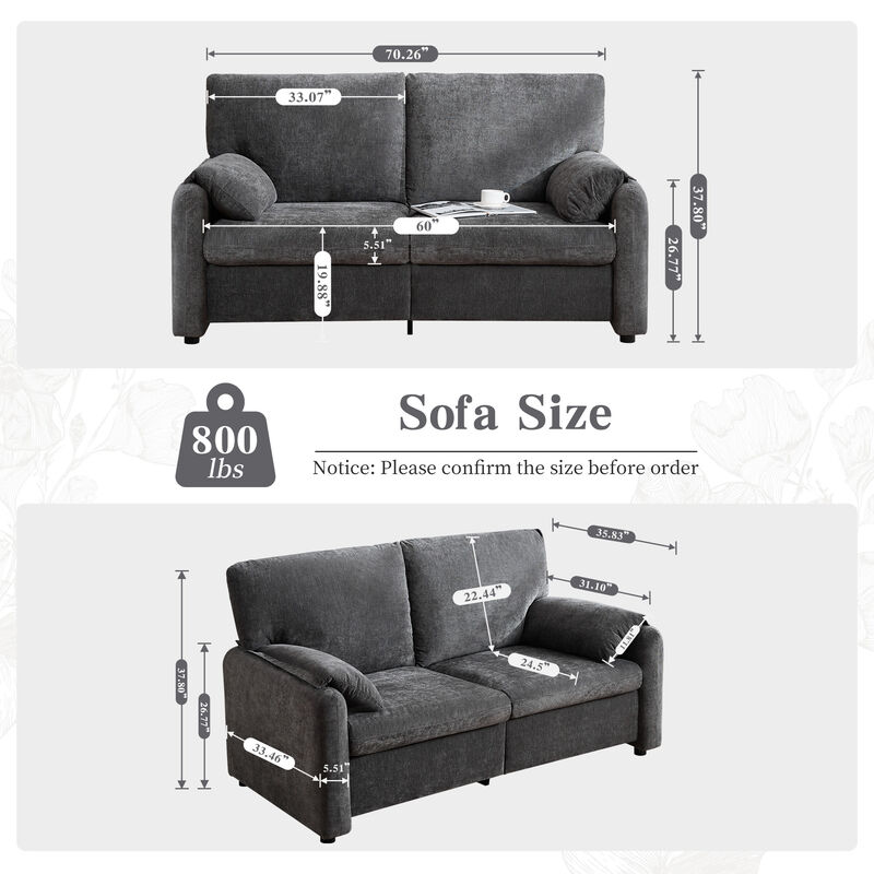 Merax Chenille 2-Seat Sofa for Living Room
