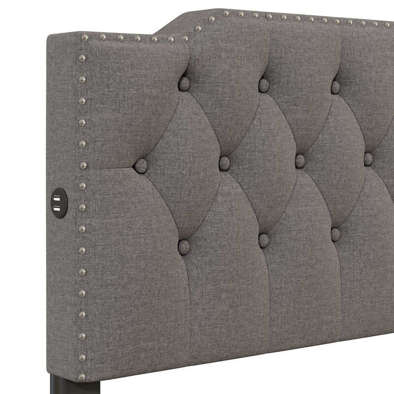 Merax Upholstered Platform Bed with 2 Drawers
