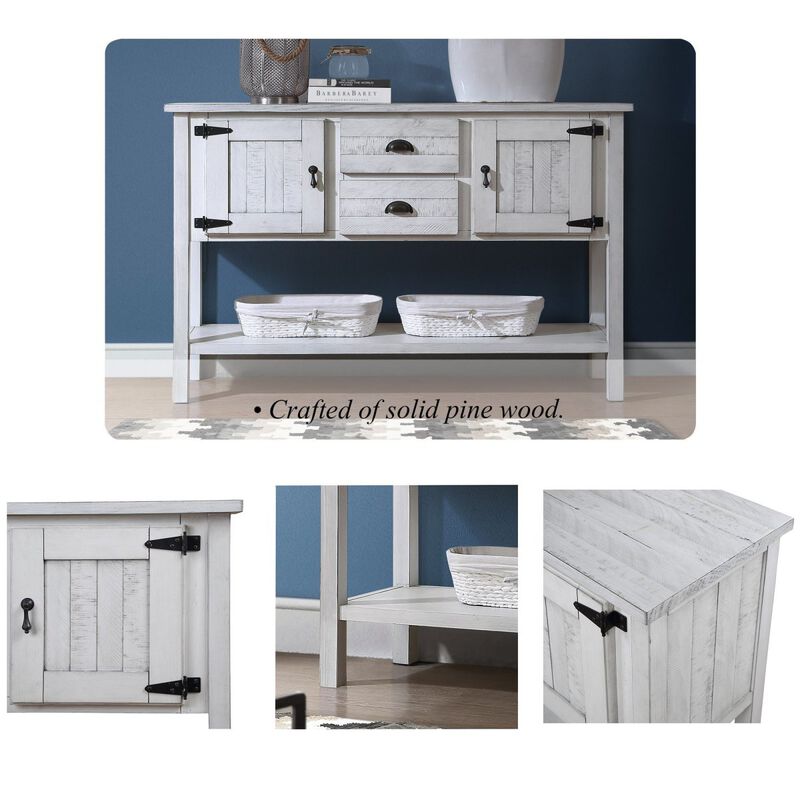 Retro Style Solid Wood Sideboard with Drawers & Cabinets