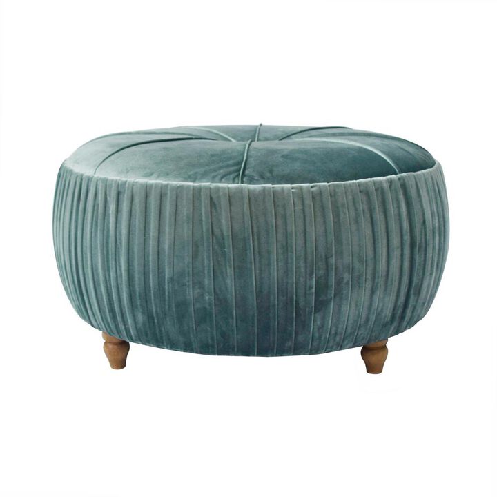 New Pacific Direct Helena Velvet Round Ottoman