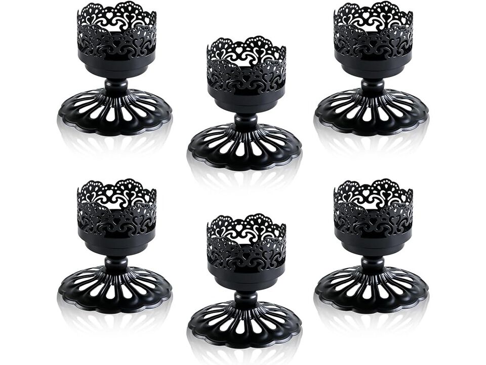 Antizer Candle Holders Set 3-4/5” Hight Elegant Iron Metal Candlesticks