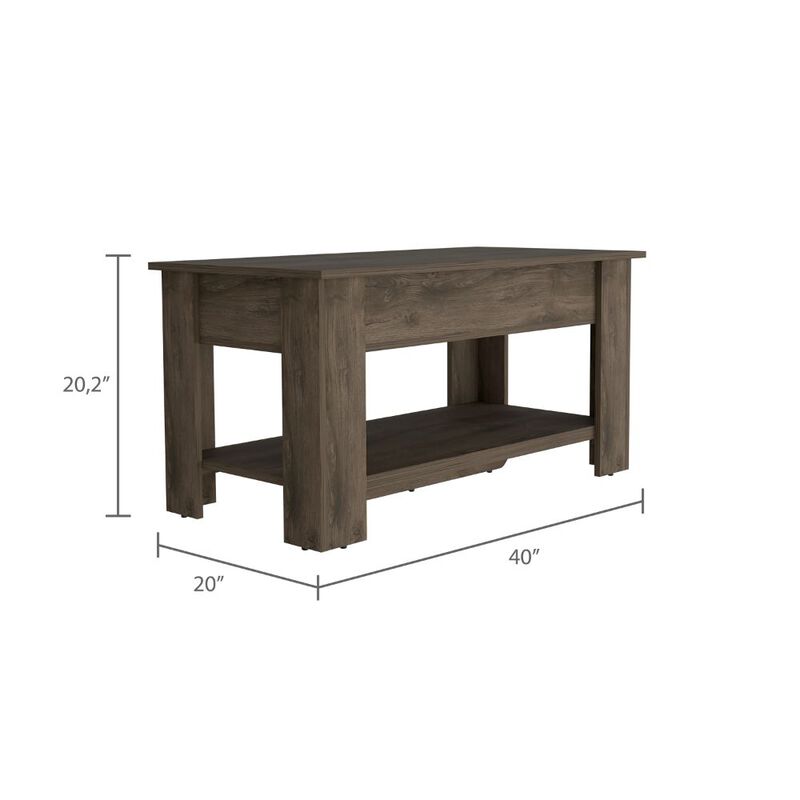 DEPOT E-SHOP Saturn Storage Table, Four Legs, Lower Shelf