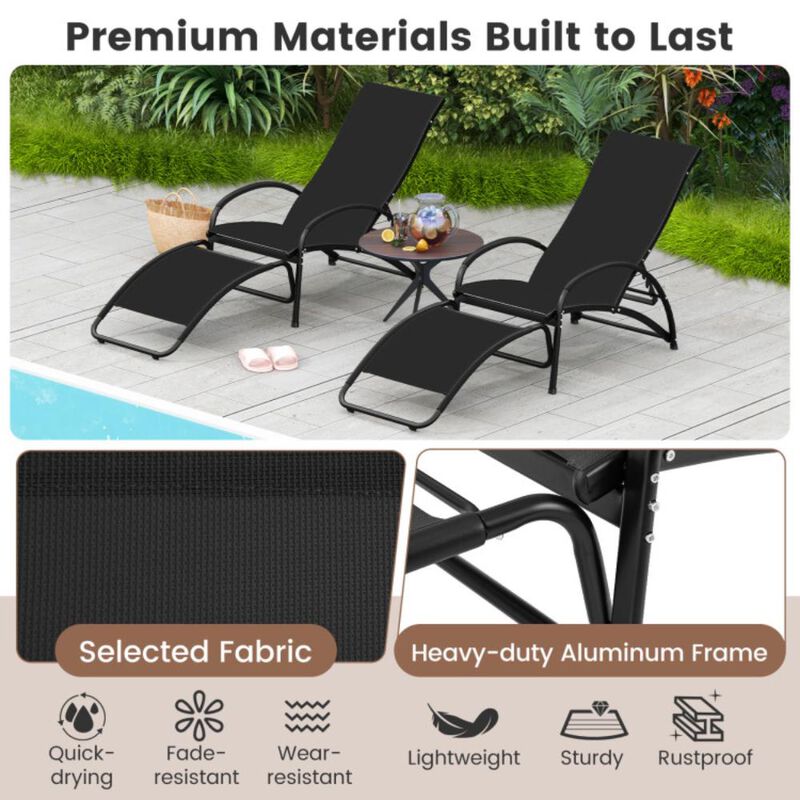 Hivvago 2-in-1 Outdoor Rocking Chair with 4-Position Adjustable Backrest for Patio Porch Poolside