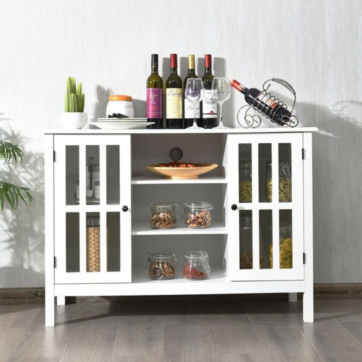 Hivvago Wooden TV Stand Console Cabinet for 50 Inch TV