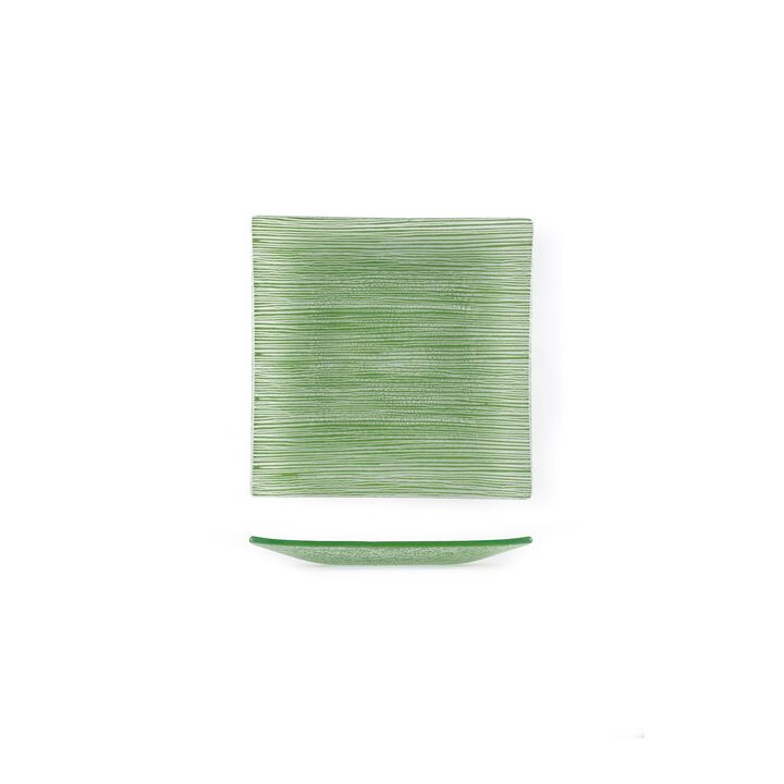Glass Dinnerware 7.75" x 7.75" Square Clear Glass Plate (Set of 2)