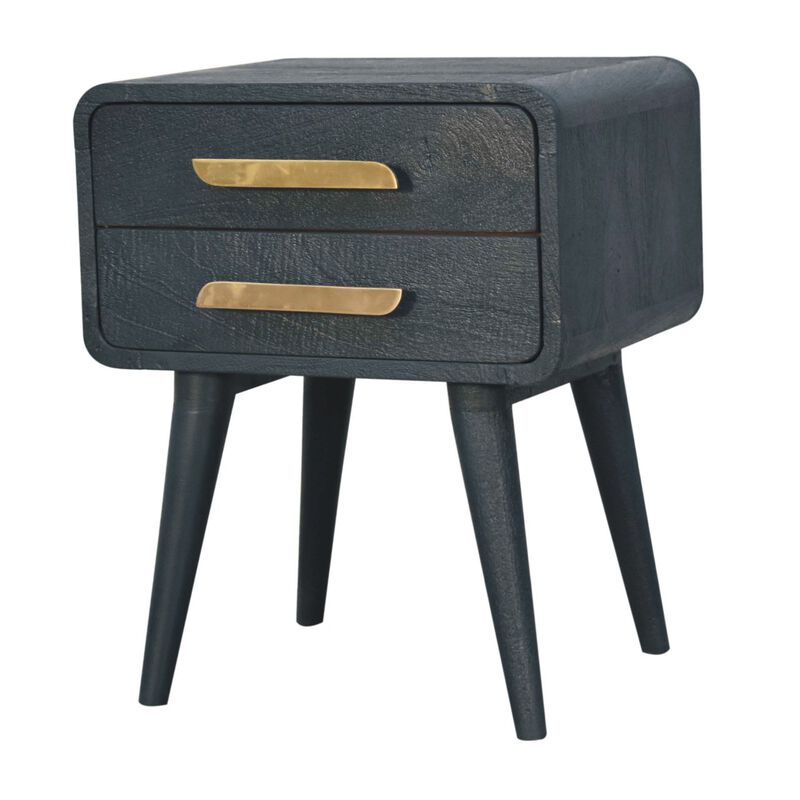 Artisan Furniture Solid Wood Midnight Teal Bedside Table