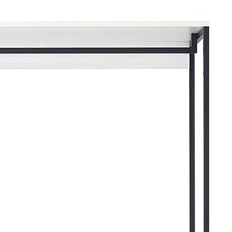 Cox Modular Closet System, 3 Wide White Board Shelves and Black Metal Frame
