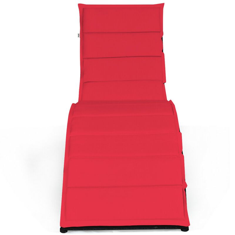 Foldable Patio Lounge Chair with Cushion for Backyard