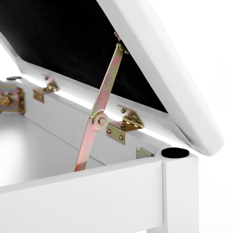 Padded Wooden Piano Bench with Music Storage