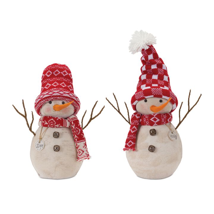 Snowman for Christmas Decor and Winter Holiday Celebration (Set of 2)