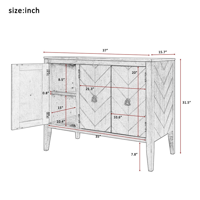 Merax Accent Storage Cabinet Wooden Cabinet with Adjustable Shelf