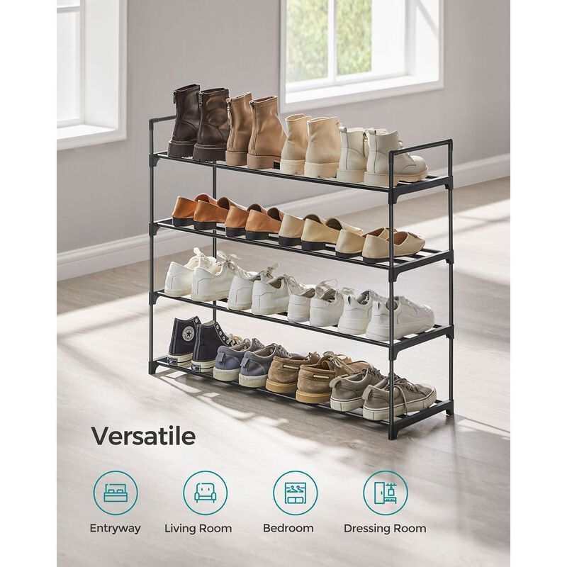 4-Tier Metal Shoe Rack - Storage Organizer Holds Up to 10 Pairs for Entryway, Living Room, Hallway