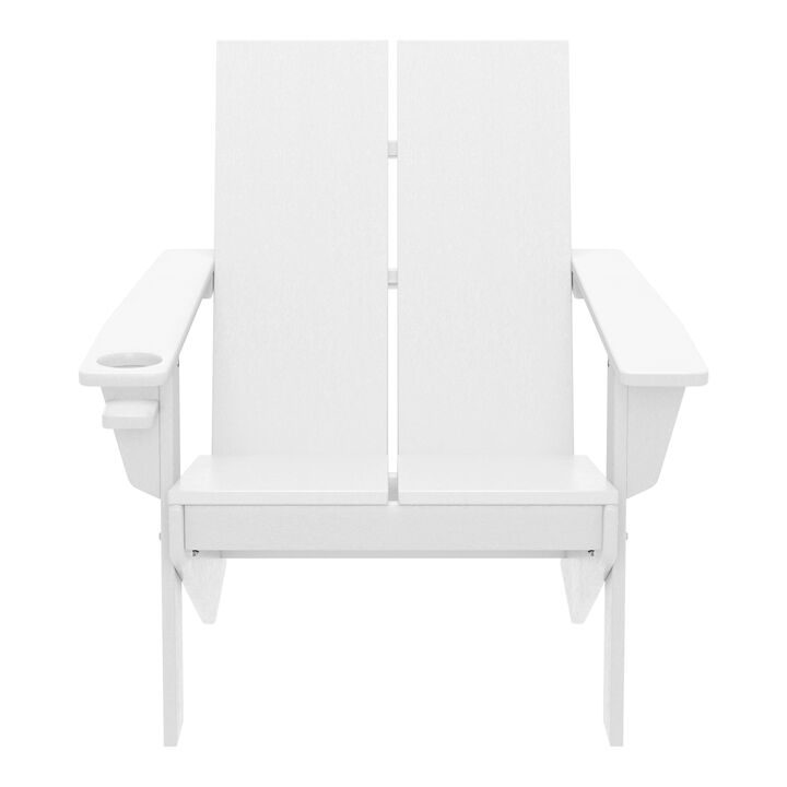 WestinTrends Outdoor HDPE Modern Adirondack Chair with Cup Holder
