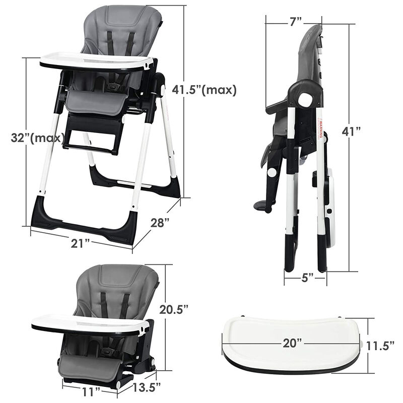 4-in-1 High Chair Booster Seat with Adjustable Height and Recline