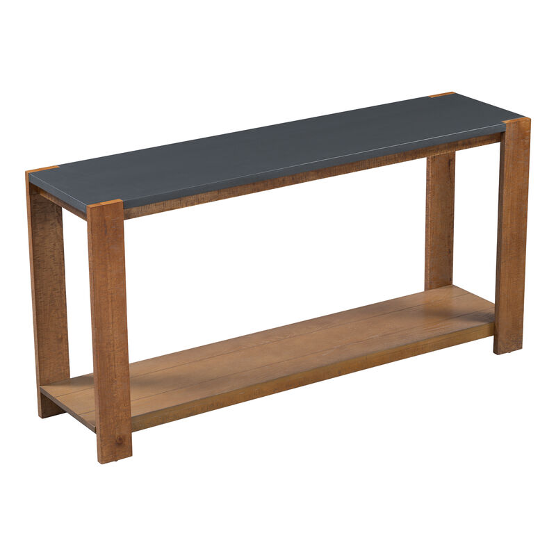 Merax Minimalist Console Table with Bottom Shelf