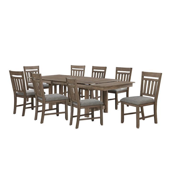 New Classic Furniture Harrisburg 9-Piece Wood Dining Set, Walnut