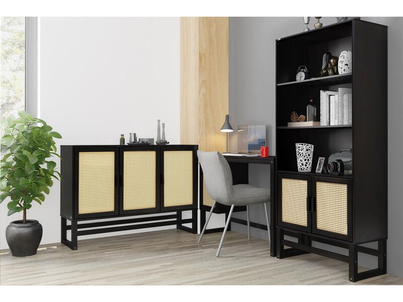 Ren Home Talo Wooden Sideboard with 3 Doors and 2 Shelves