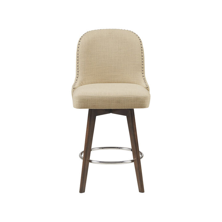 Gracie Mills Margy 360-Degree Elegance Counter Stool with Swivel Seat