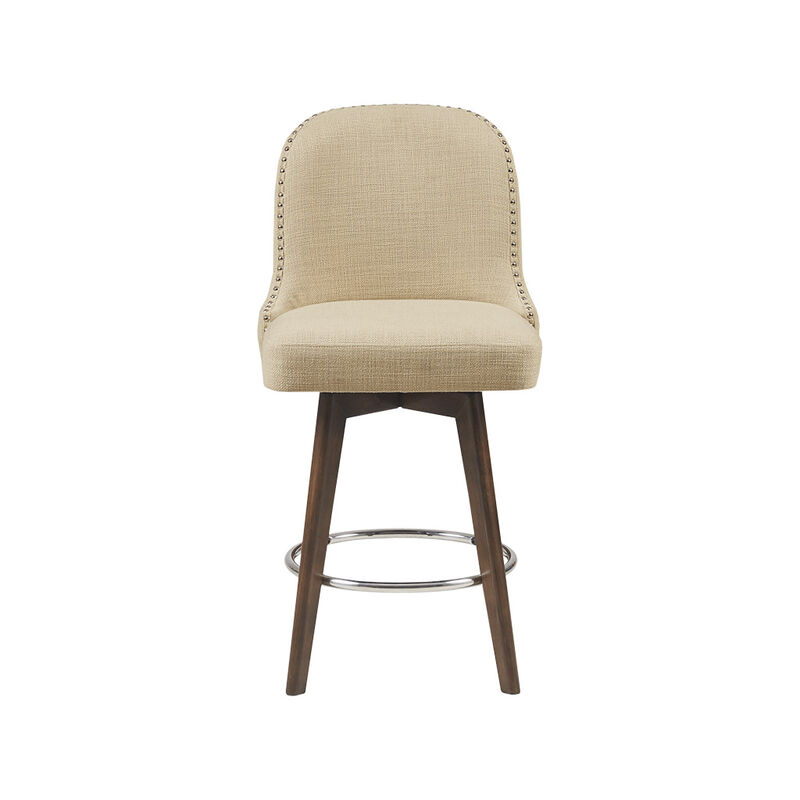Gracie Mills Margy 360-Degree Elegance Counter Stool with Swivel Seat