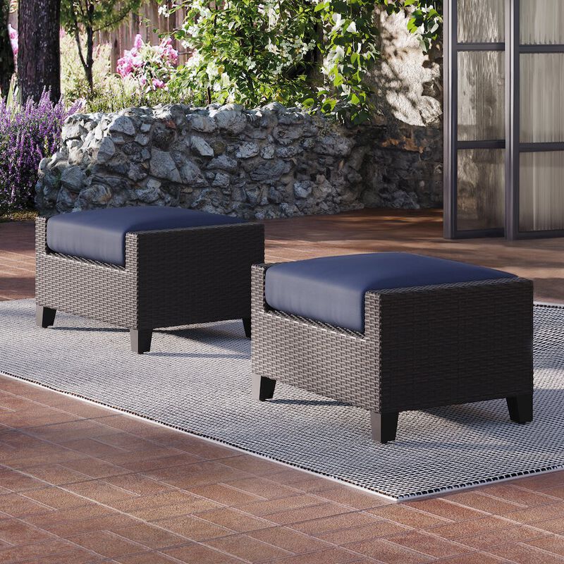 New Classic Furniture Skye Set Of 2 Ottomans-Blue