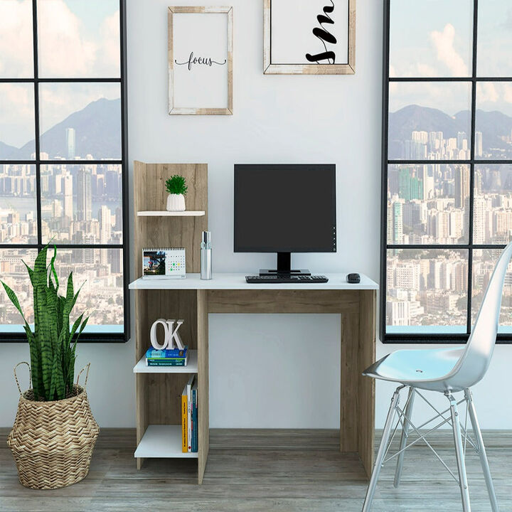 Desk Wichita, Office, Light Oak / White