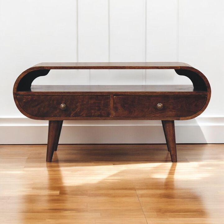 Artisan Furniture Solid Wood California Walnut Circular TV Stand