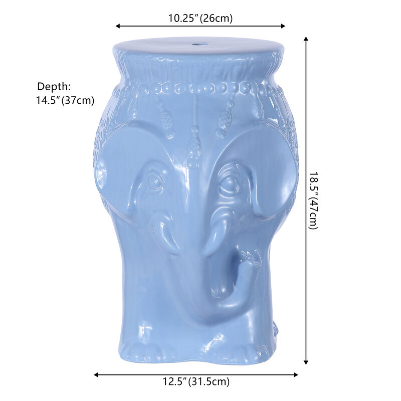 Orla Modern Bohemian Elephant Ceramic Garden Stool