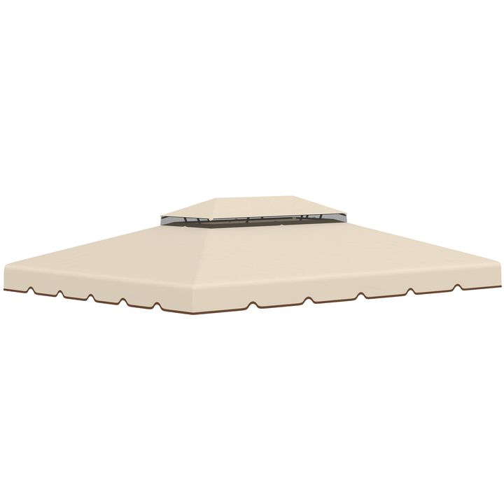 White Gazebo Cover: 12.8' x 9.5' Replacement Canopy with Double Vented Roof