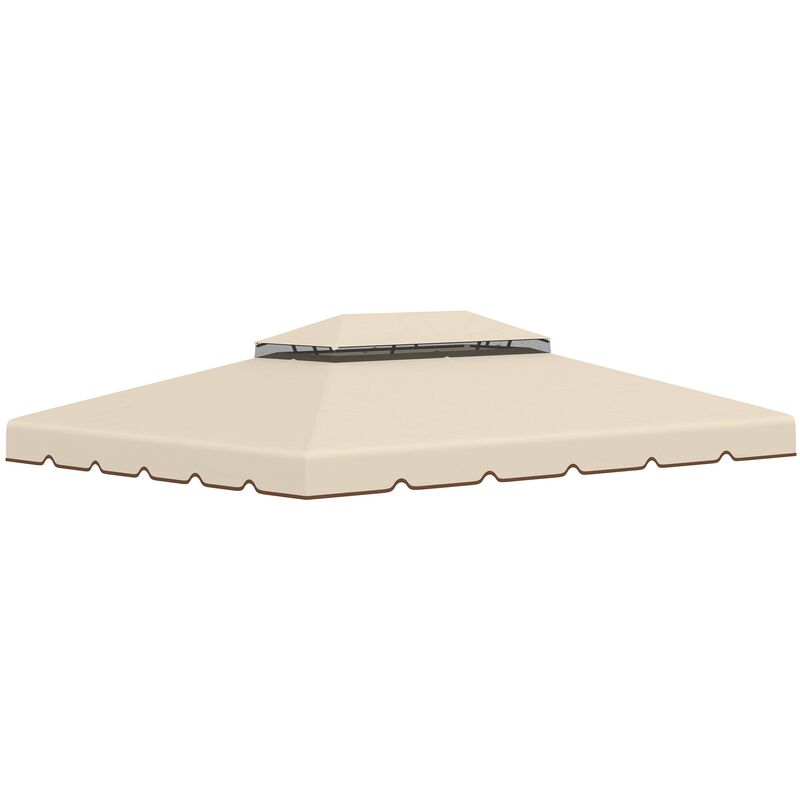 White Gazebo Cover: 12.8' x 9.5' Replacement Canopy with Double Vented Roof