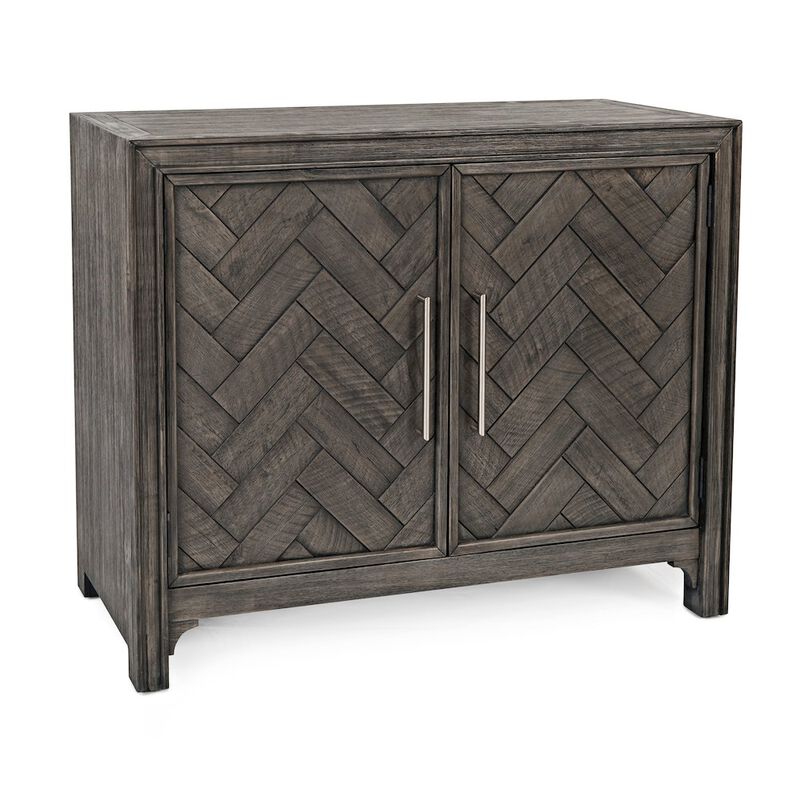 Jofran Gramercy Mid-Century Modern Chevron Two Door 40 Accent Chest