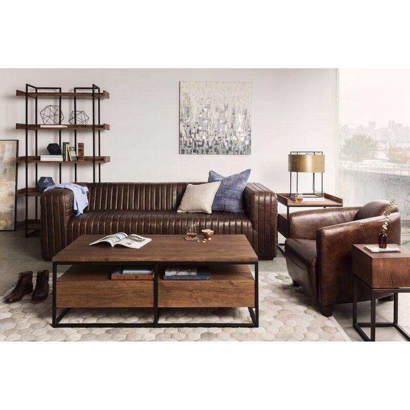 Moe's Home Collection Castle Sofa Dark Brown