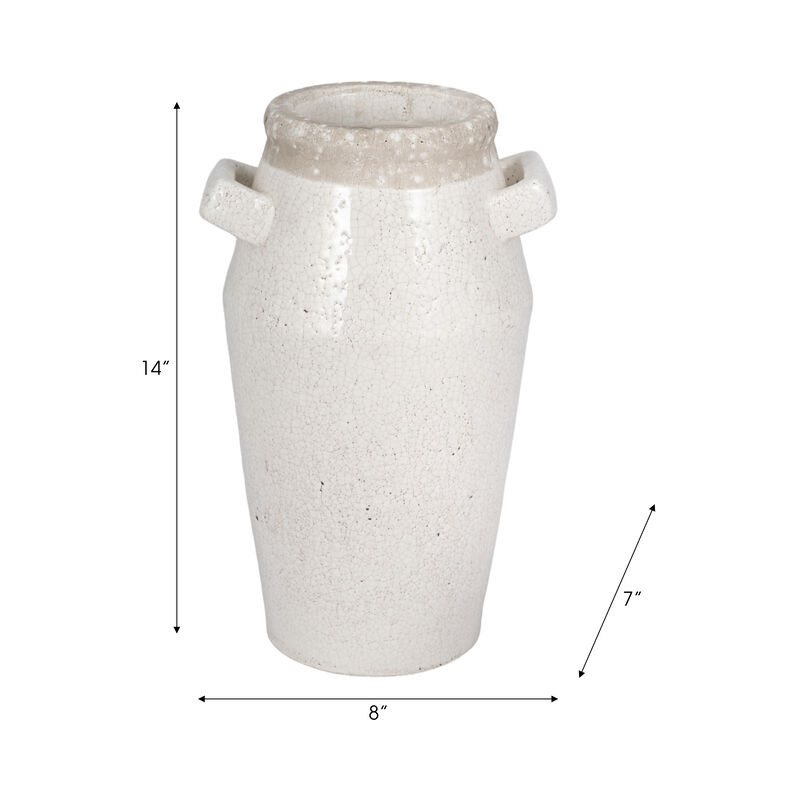 14" Ceramic Square Handle Vase