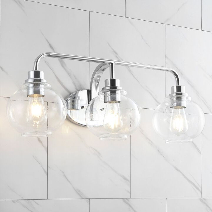 Sandrine Iron/Seeded Glass Cottage Rustic LED Vanity Light