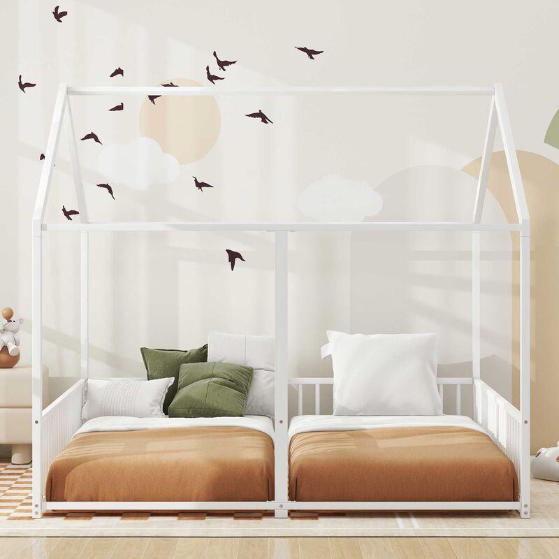 Merax Metal House Platform Beds 2 Shared Beds