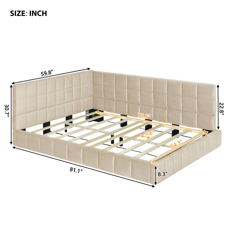 Modern Upholstered Daybed Sofa Bed Frame for Living Room or Bedroom