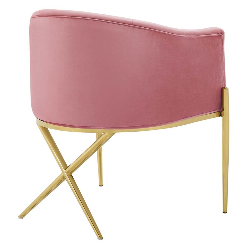 Modway Savour Tufted Performance Velvet Accent Dining Armchair, Dusty Rose 23 x 26 x 29.5