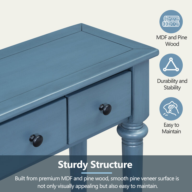 Merax Retro Console Table with 3 Drawers and Open Shelf