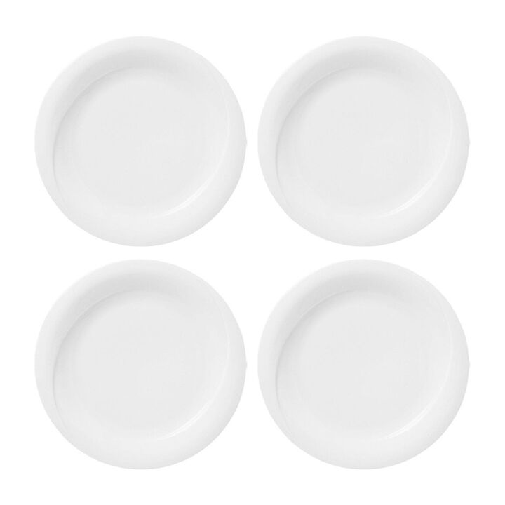 Porcelain X-tanbul dia.9" Round White Porcelain Plate (Set of 4)
