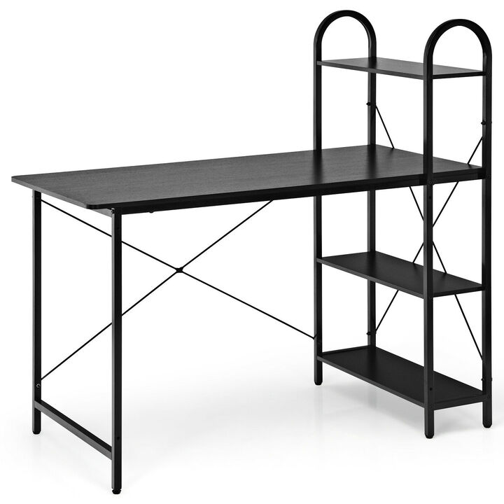 Reversible Computer Desk with Storage Shelf