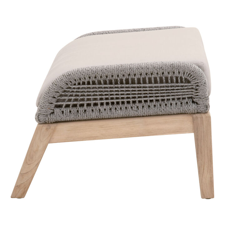 Loom Outdoor Footstool in Platinum