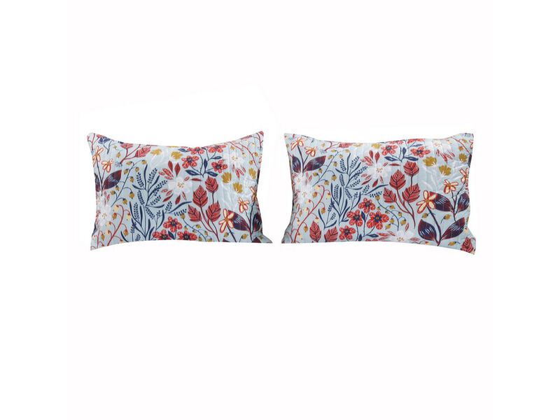Full Size 3 Piece Polyester Quilt Set with Floral Prints, Multicolor - Benzara