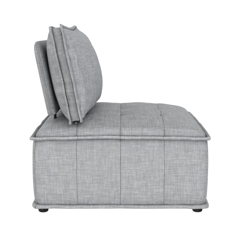 Amos Modular Chair for Sectional Sofa, Gray Linen