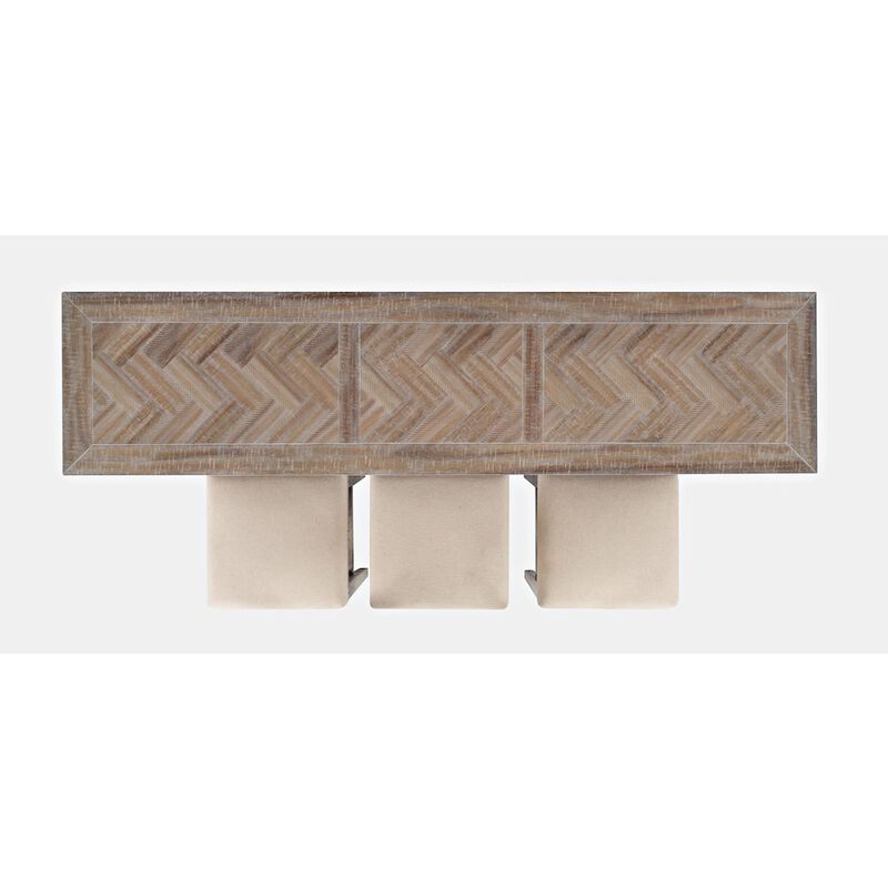 Jofran Herringbone Counter Height Four Piece Console 74 Dining Table Set